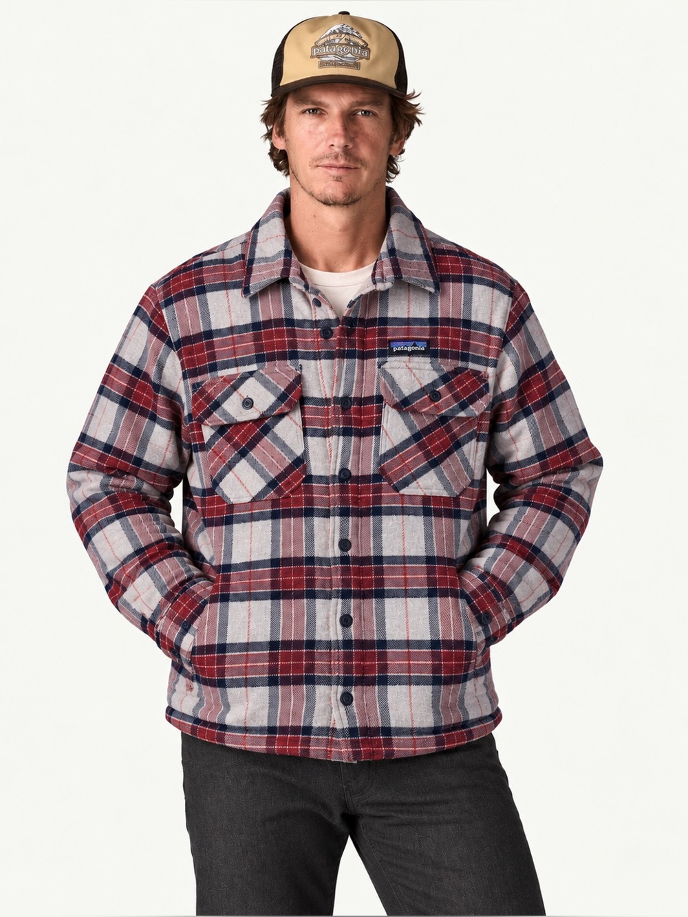 Patagonia Insulated Fjord Flannel Jacket Shacket Plaid Men’s Small FA17 27640